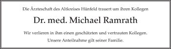 Traueranzeige von Michael Ramrath 