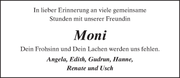 Traueranzeige von Monika Kollmann 