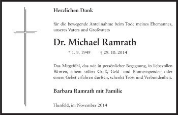 Traueranzeige von Michael Ramrath 