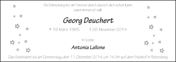 Traueranzeige von Georg Deuchert 