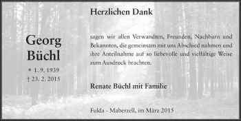 Traueranzeige von Georg Büchl 