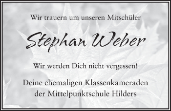 Traueranzeige von Stephan Weber 