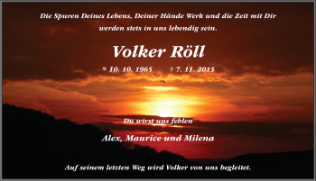 Traueranzeige von Volker Röll 