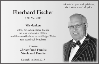 Traueranzeige von Eberhard Fischer 