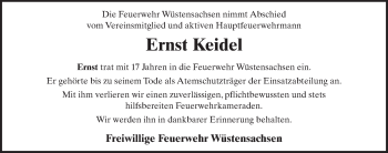Traueranzeige von Ernst Keidel 