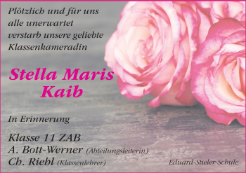 Traueranzeige von Stella Maris Kaib 