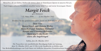 Traueranzeige von Margit Feick 