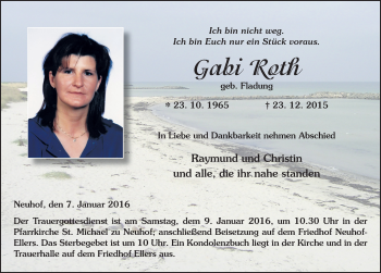 Traueranzeige von Gabi Roth 