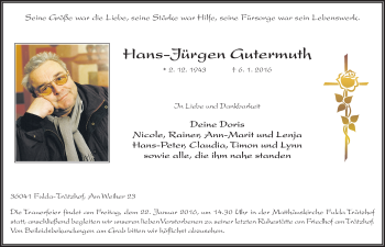 Traueranzeige von Hans-Jürgen Gutermuth 