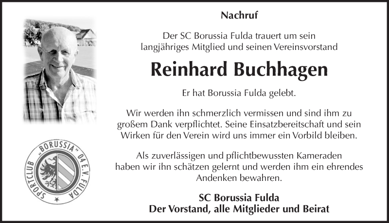  Traueranzeige für Reinhard Buchhagen vom 17.06.2015 aus 