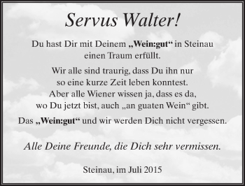 Traueranzeige von Walter Führer 
