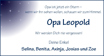 Traueranzeige von Leopold Heid 