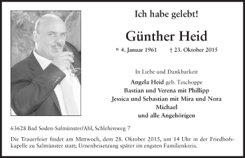 Traueranzeige von Günther Heid 