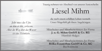 Traueranzeige von Liesel Mihm 