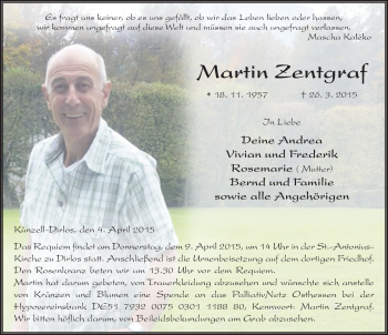 Traueranzeige von Martin Zentgraf 