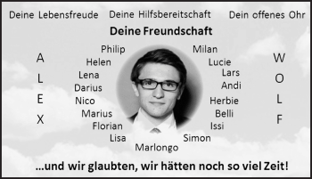 Traueranzeige von Alexej Wolf 