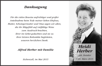 Traueranzeige von Heidi Herber 