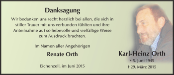 Traueranzeige von Karl-Heinz Orth 