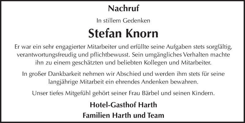  Traueranzeige für Stefan Knorn vom 20.05.2015 aus 