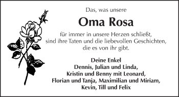 Traueranzeige von Rosa Juli 