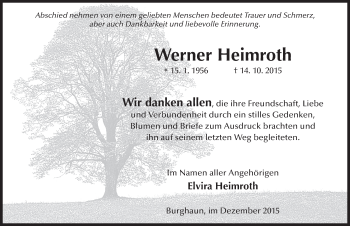 Traueranzeige von Werner Heimroth 