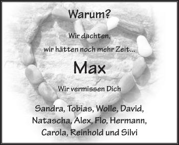 Traueranzeige von Maximilian Lotz 