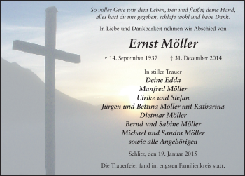 Traueranzeige von Ernst Möller 