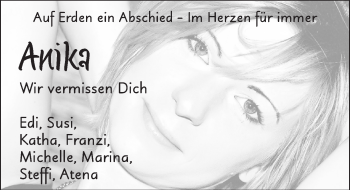 Traueranzeige von Anika Noster 