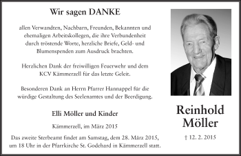 Traueranzeige von Reinhold Möller 