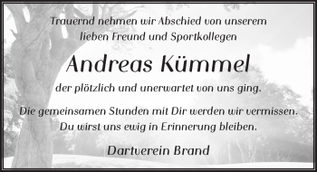 Traueranzeige von Andreas Kümmel 