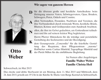 Traueranzeige von Otto Weber 