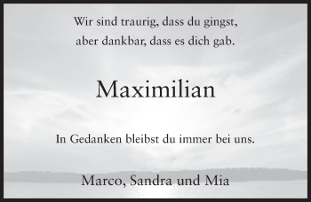 Traueranzeige von Maximilian Lotz 