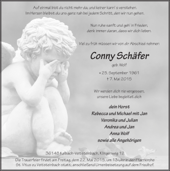 Traueranzeige von Conny Schäfer 