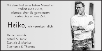 Traueranzeige von Heiko Pappert 