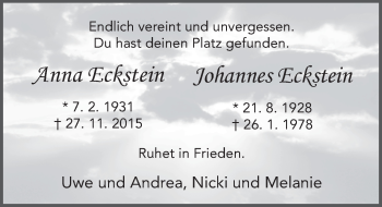 Traueranzeige von Anna Eckstein 