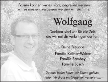 Traueranzeige von Wolfgang Möller 