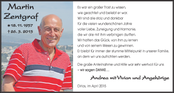 Traueranzeige von Martin Zentgraf 