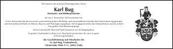 Traueranzeige von Karl Bug 