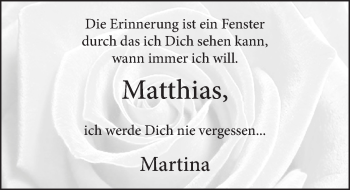Traueranzeige von Matthias Goldbach 