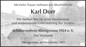Traueranzeige von Karl Dorr 