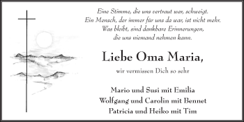 Traueranzeige von Maria Jureck 