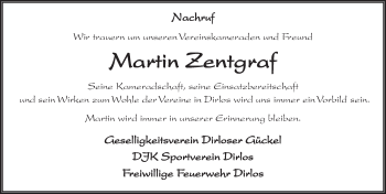 Traueranzeige von Martin Zentgraf 