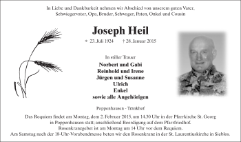 Traueranzeige von Joseph Heil 