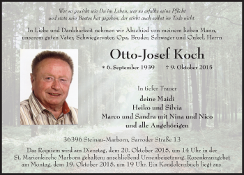 Traueranzeige von Otto-Josef Koch 