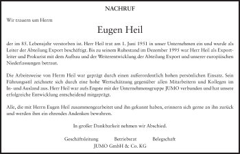 Traueranzeige von Eugen Heil 