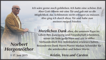 Traueranzeige von Norbert Hergenröther 