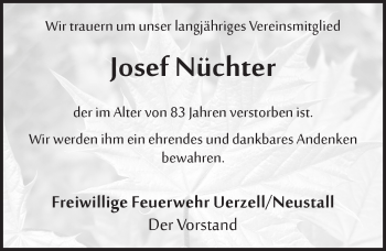 Traueranzeige von Josef Nüchter 
