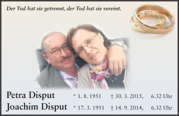 Traueranzeige von Petra Disput 