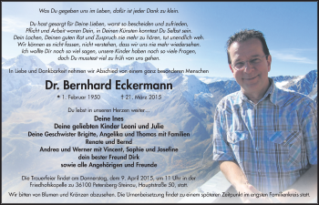 Traueranzeige von Bernhard Eckermann 