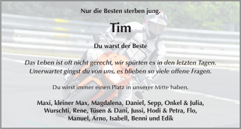 Traueranzeige von Tim Helfrich 